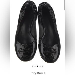 Tory Burch Black Patent Leather Flats Size 7